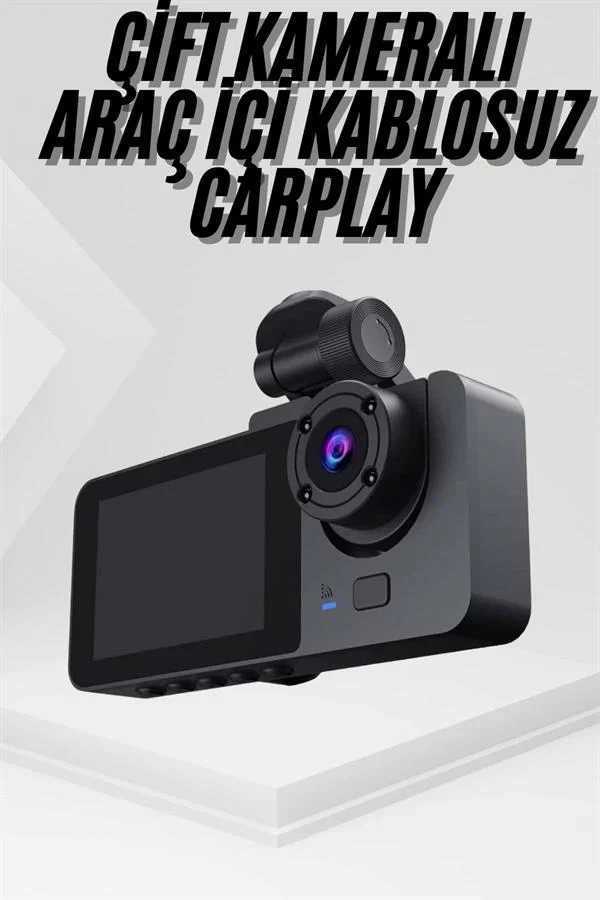 Mey İthalat® 3 Kameralı 2 İnç 1080P Araç İçi Kamera Sürüş Kameras