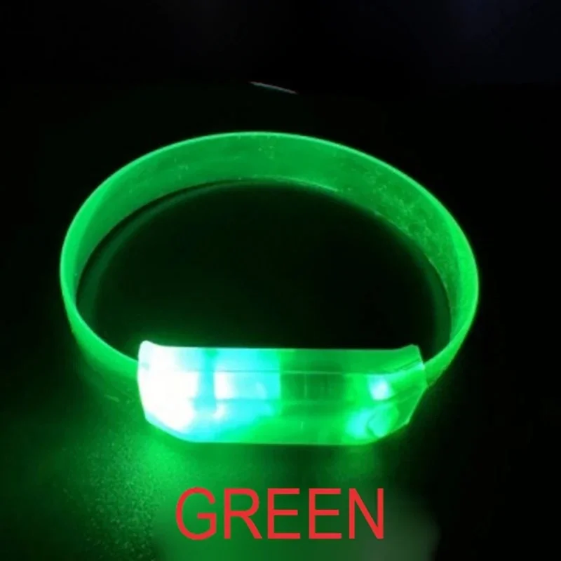 Mey İthalat® 3 Modlu Pilli LED Işıklı Esnek Parti Bilekliği Yeşil