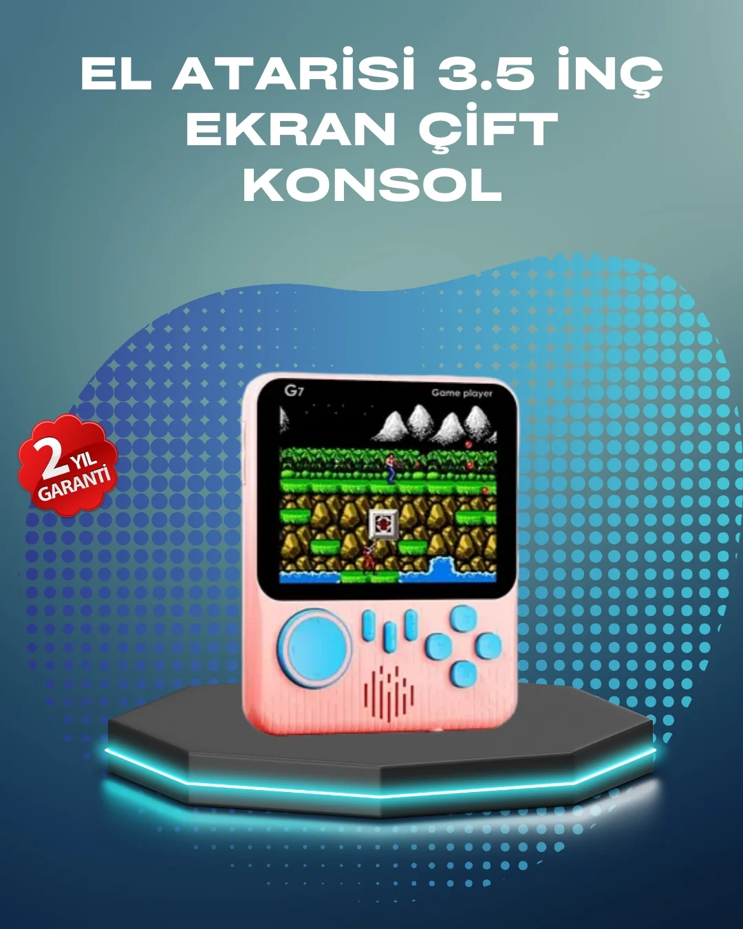 Mey İthalat® 3.5 İnç LCD Ekranlı 666 Oyunlu Taşınabilir Retro Oyu