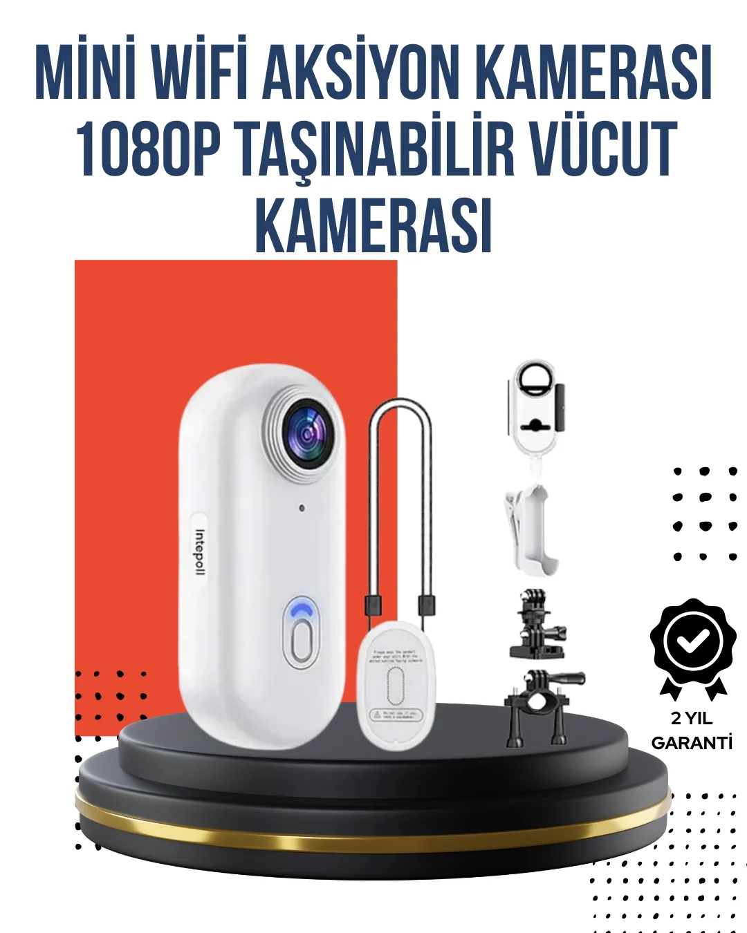 Mey İthalat® 360° Klipsli Manyetik Spor Kamera Yüksek Çözünürlük