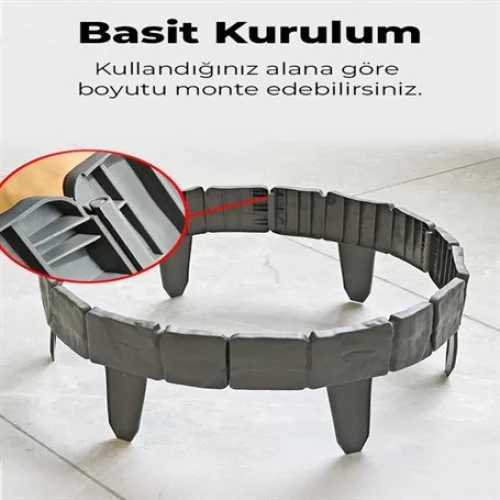 Mey İthalat® 3'LÜ TAŞ GÖRÜNÜMLÜ BAHÇE ÇİTİ