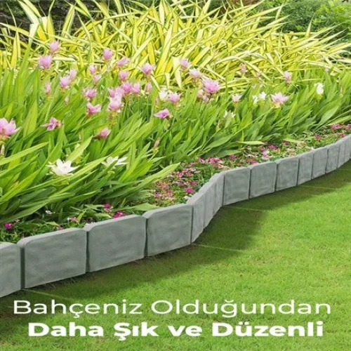 Mey İthalat® 3'LÜ TAŞ GÖRÜNÜMLÜ BAHÇE ÇİTİ