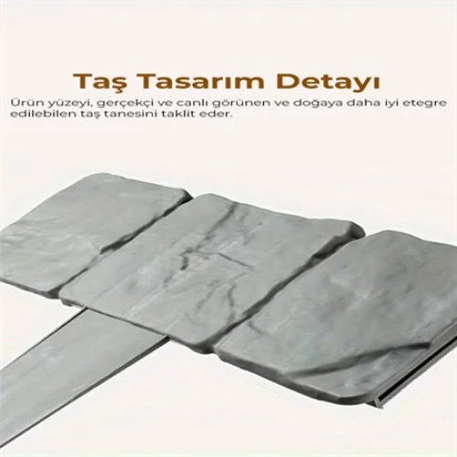 Mey İthalat® 3'LÜ TAŞ GÖRÜNÜMLÜ BAHÇE ÇİTİ