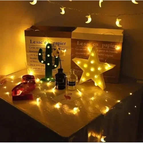 Mey İthalat® 3m 20 LED Ay Figürlü Gün Işığı Lamba