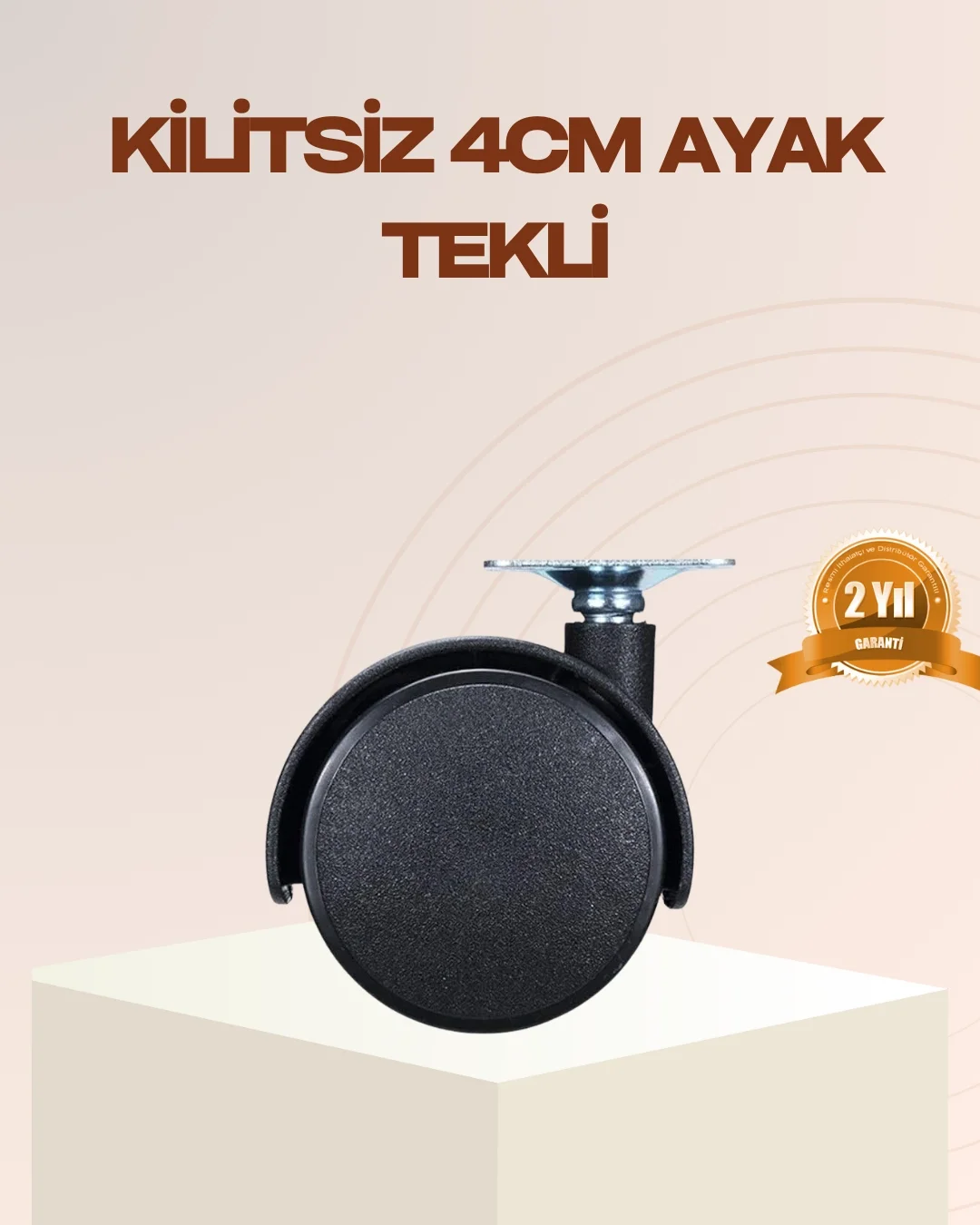 Mey İthalat® 4 cm Kilitsiz Mobilya Ayağı Tekli Kolay Dönen Masa v