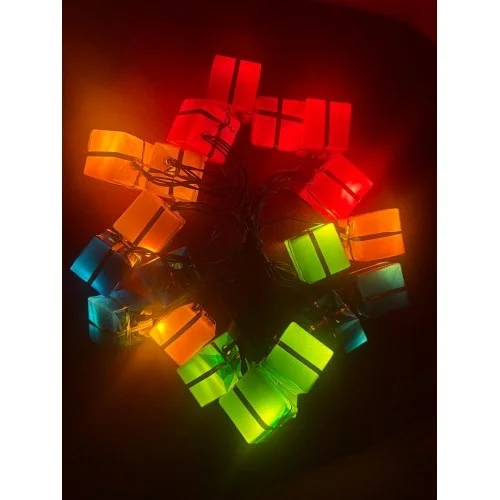 Mey İthalat® 4 Metre 20 Led Pilli 2 Kademeli Hediye Kutusu Led Iş