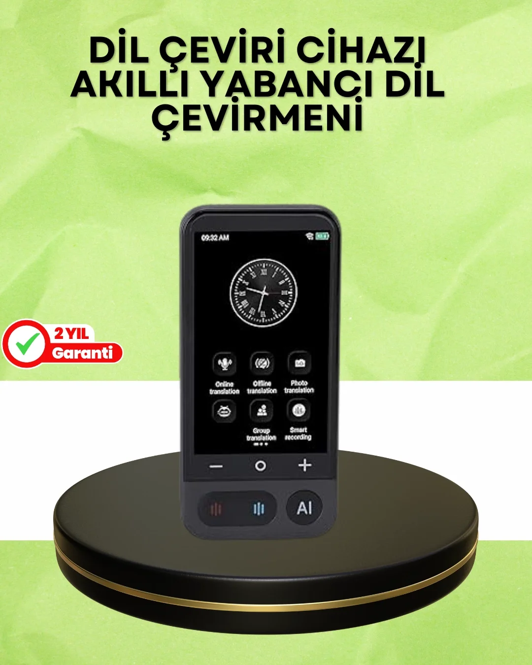 Mey İthalat® 4.0 İnç Dokunmatik Ekranlı Akıllı Çeviri Cihazı