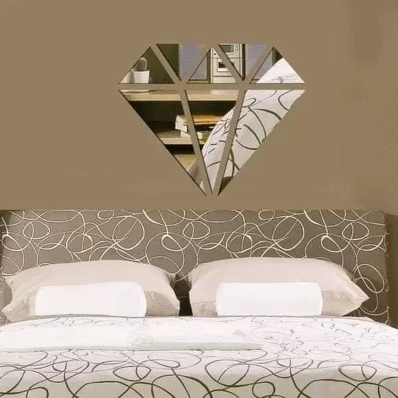 Mey İthalat® 40x40 cm Elmas Formlu Kırılmaz Pleksi Ayna - Geometr Mey İthalat® 40x40 cm Elmas Formlu Kırılmaz Pleksi Ayna - Geometr