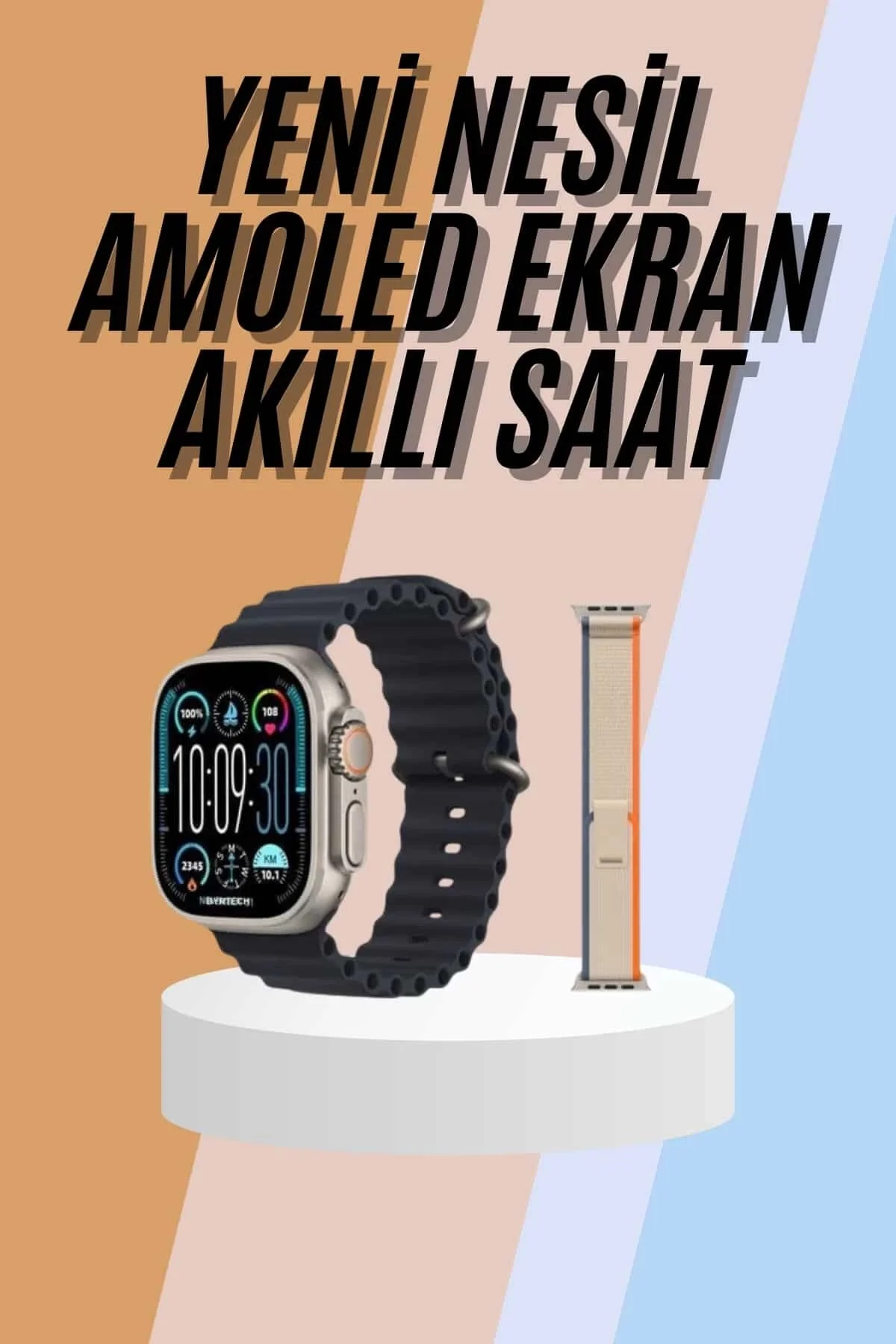 Mey İthalat® 49mm Akıllı Saat Amoled Ekranlı Kadın Erkek Kol Saat