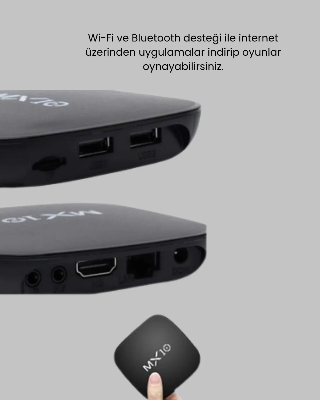 Mey İthalat® 4K Ultra HD TV Kutusu – 8 GB Hafıza, Google Asistan,