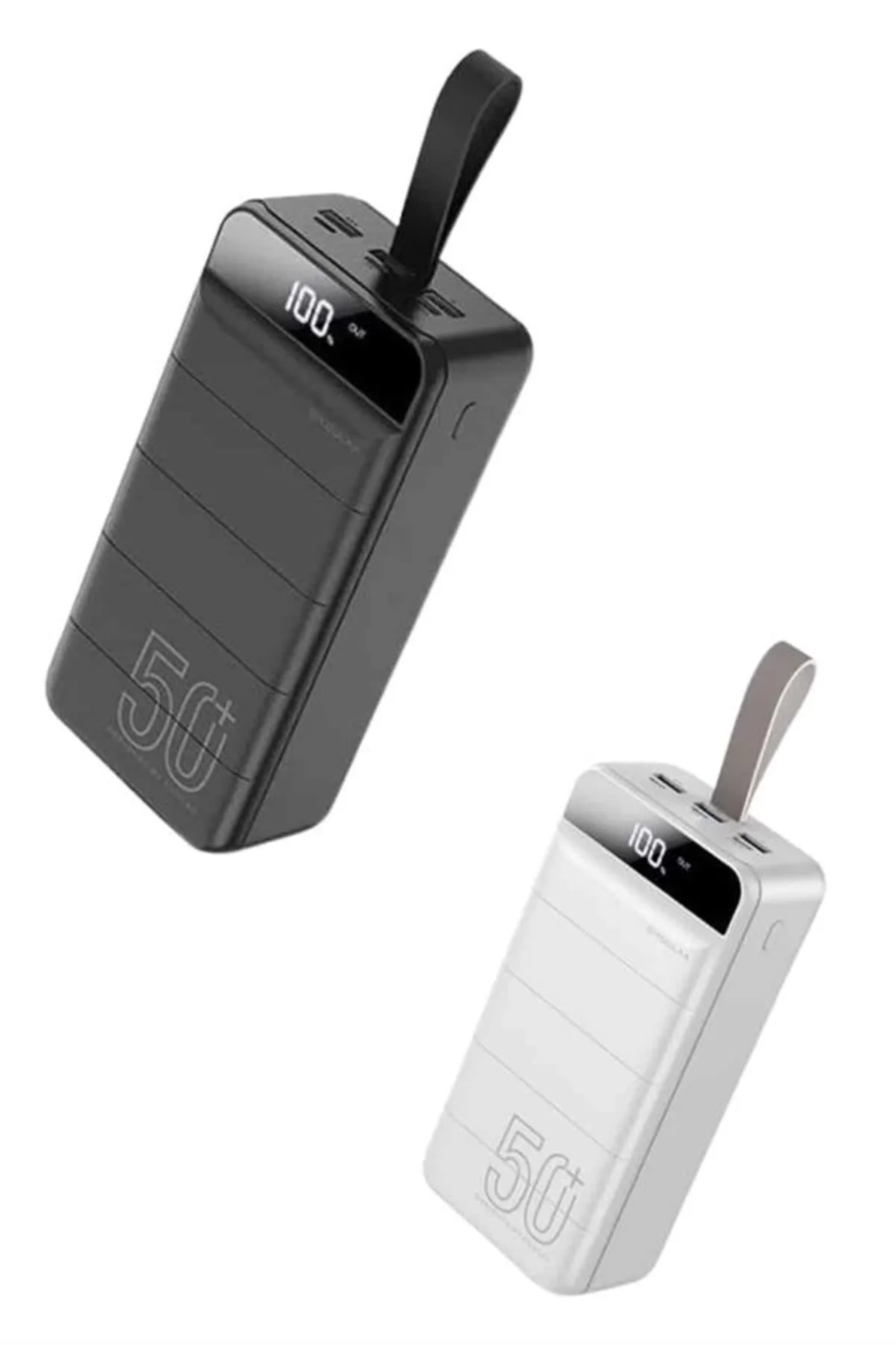 Mey İthalat® 50.000 Mah Powerbank Turbo Hızlı Led Göstergeli Android İOS Uyumlu Taşınabilir Askılı