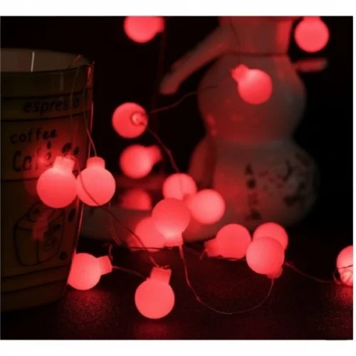 Mey İthalat® 5m 28 Led Kırmızı Işık Şeffaf Kablo Fişli Eklemeli