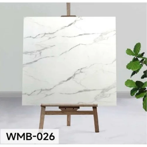 Mey İthalat® 6 Adet Yapışkanlı Beyaz Mermer Desenli Sticker 30x30