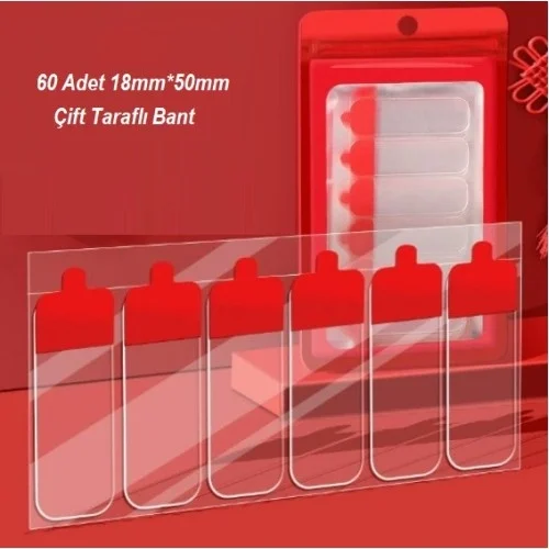 Mey İthalat® 60 Parça Kolay Açılır Güçlü Çift Taraflı Bant 18mm*5