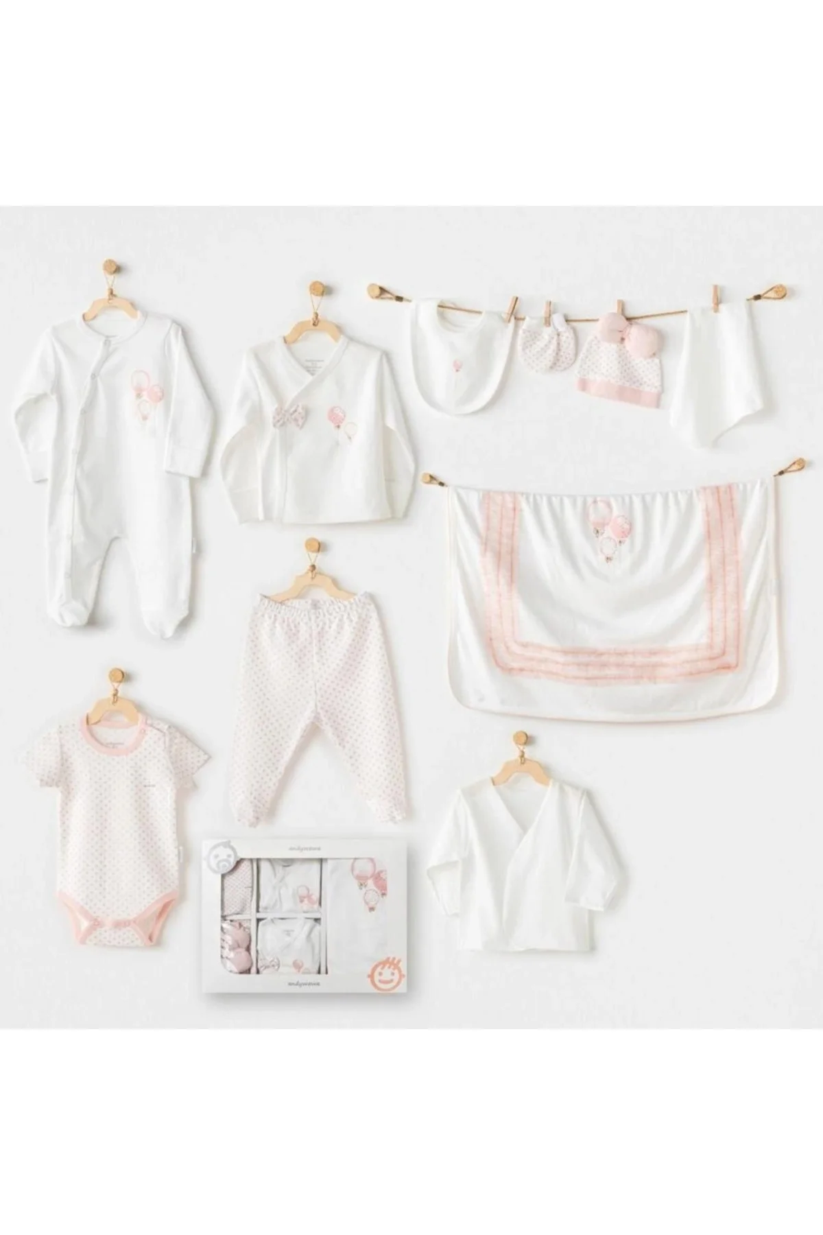 Mey İthalat® AC25551 Newborn Set Pınk Baloons 10'Lu Hastane Çıkış