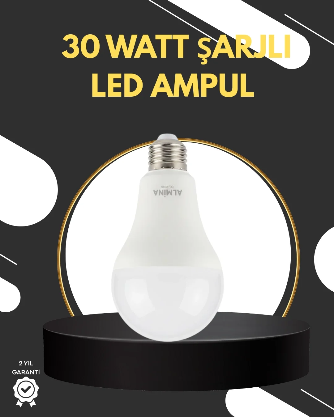 Mey İthalat® Acil Durumlar İçin Şarjlı LED Ampul 6400K Soğuk Beya