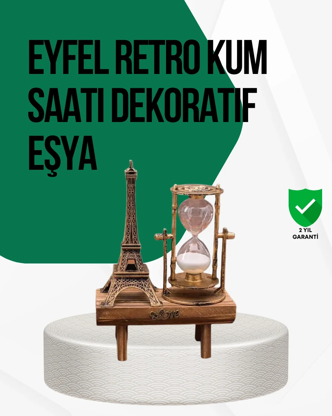 Mey İthalat® Ahşap Kum Saati – Vintage Tasarımlı Masa Dekoru