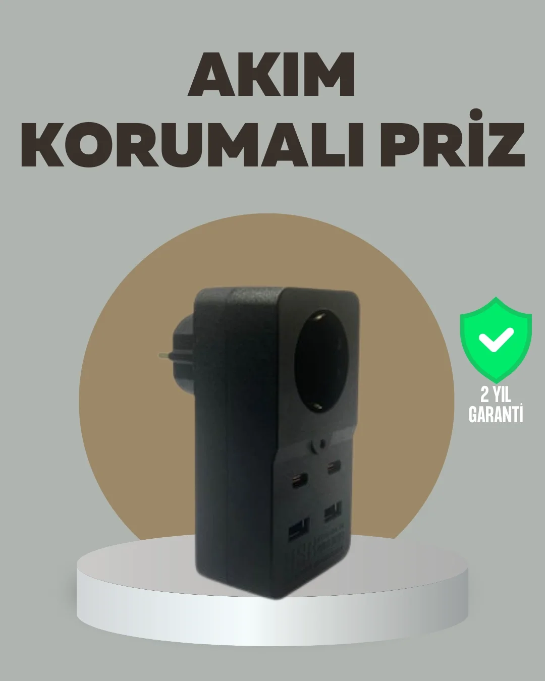 Mey İthalat® Akıllı Akım Dengelemeli Priz 2500W 4 USB Type C Çıkı