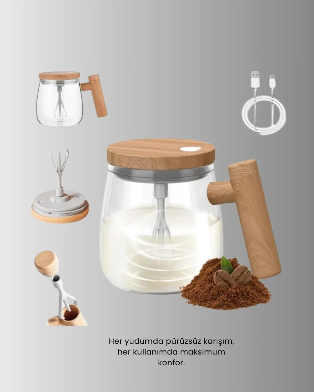 Mey İthalat® Akıllı Isıtmalı Karıştırıcı Kupa