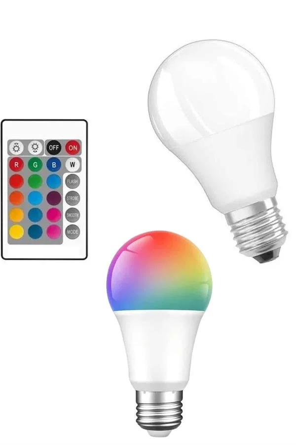 Mey İthalat® Akıllı RGB Led Ampul Led Uzaktan Kumandalı Renk Deği