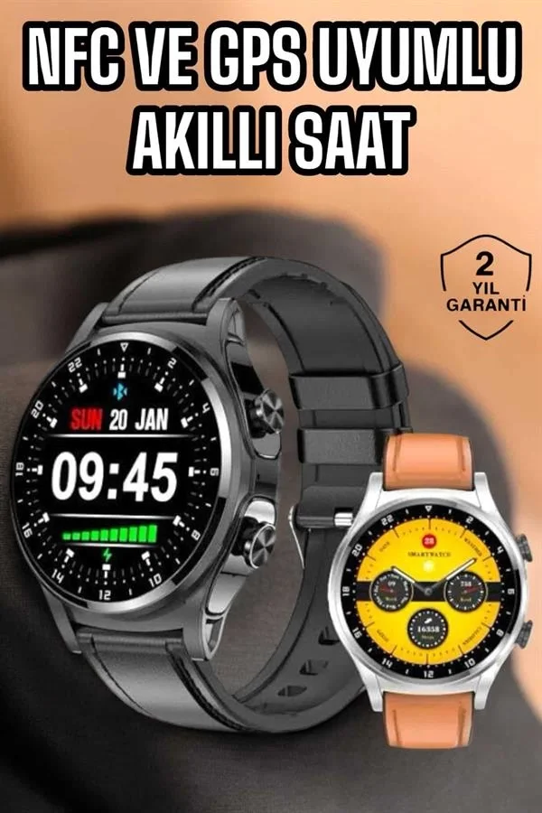 Mey İthalat® Akıllı Saat Titreşimli Pusula Nabız ve Tansiyon Ölçe