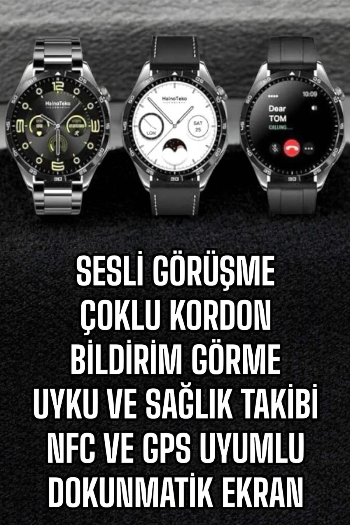 Mey İthalat® Akıllı Saat Titreşimli Pusula Nabız ve Tansiyon Ölçe