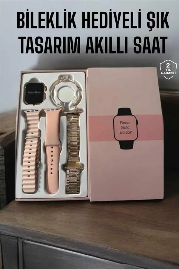 Mey İthalat® Akıllı Saat Bileklik Hediyeli Uzun Pil Ömrü GPS Taki