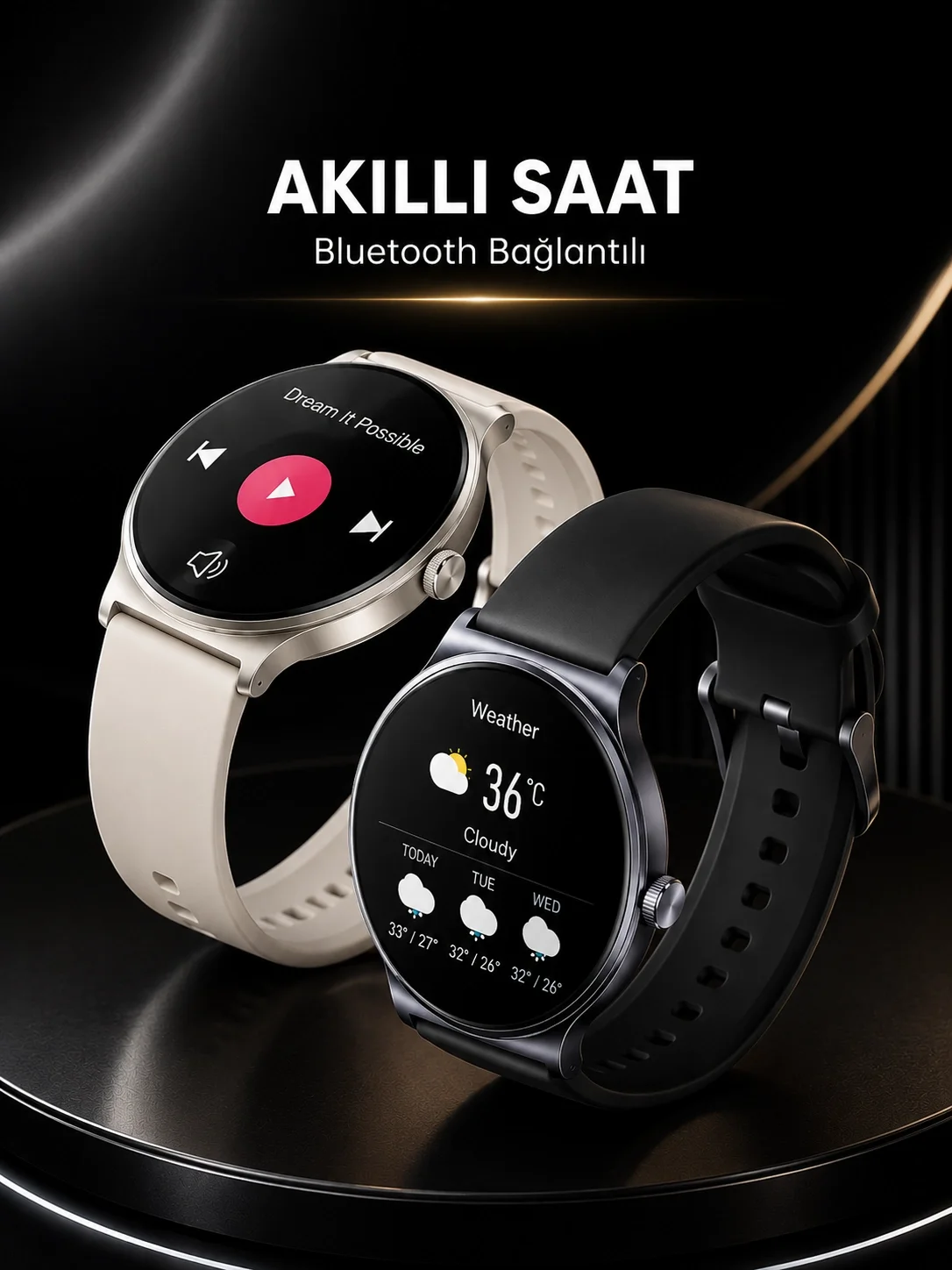 Mey İthalat® Akıllı Saat Sesli Görüşme Bluetooth Bağlantılı 3 Kor