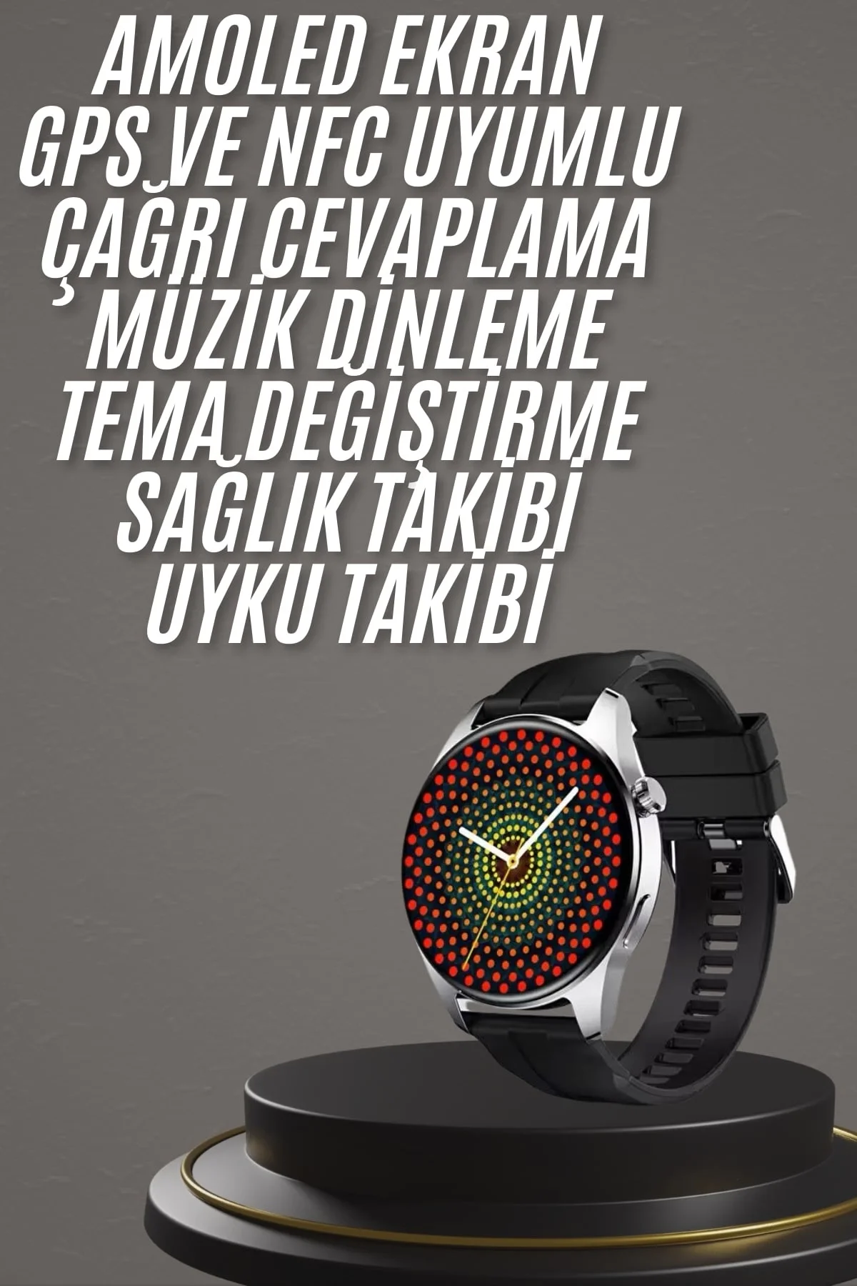 Mey İthalat® Akıllı Saat 1.5 Inç Amoled Ekran Çift Kordonlu GPS N