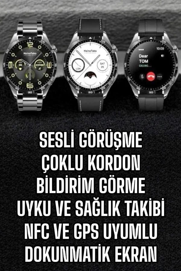 Mey İthalat® Akıllı Saat Titreşimli Pusula Nabız ve Tansiyon Ölçe