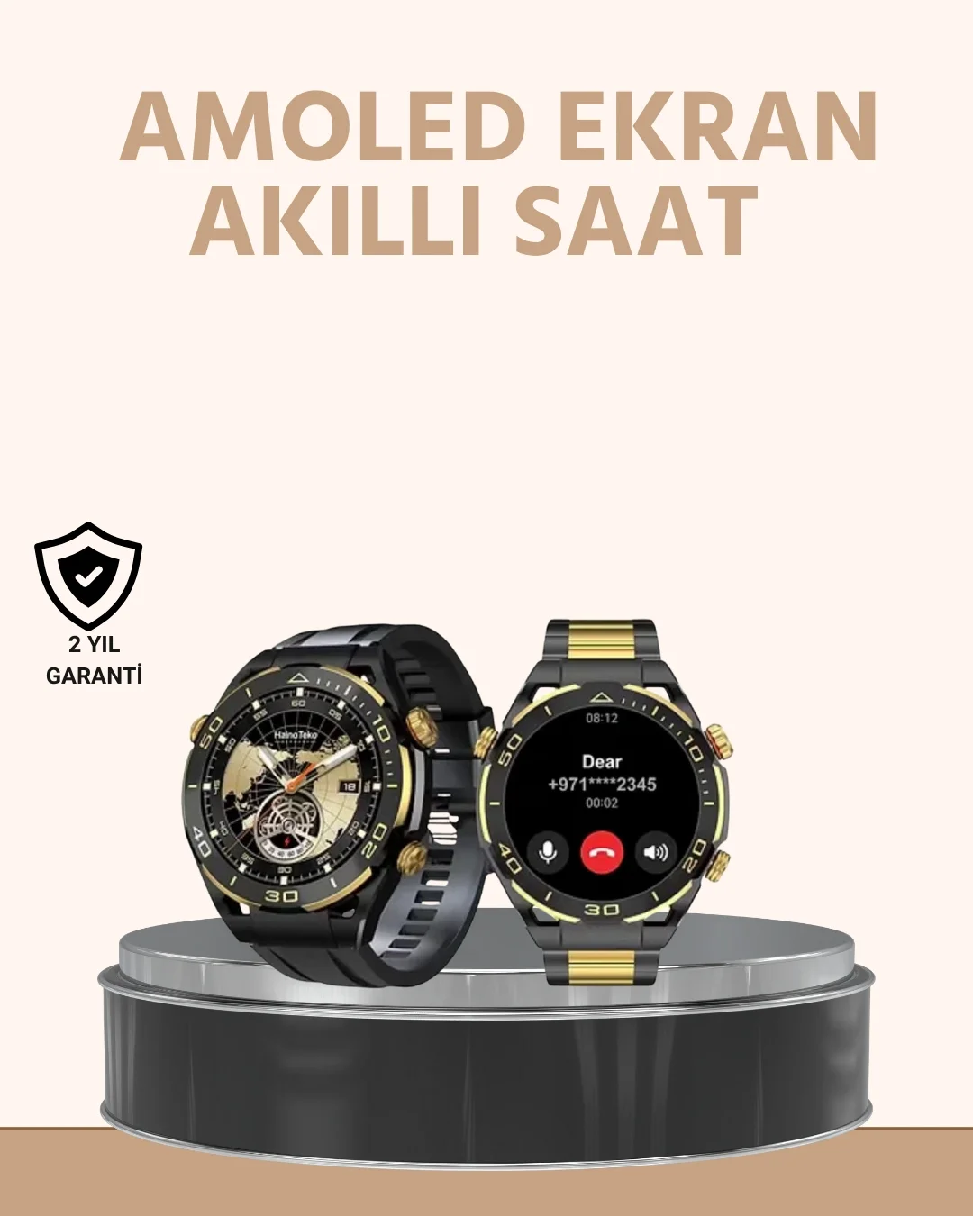 Mey İthalat® Amoled Ekran Akıllı Saat Uyku Nabız Adım Ölçer Su Ge