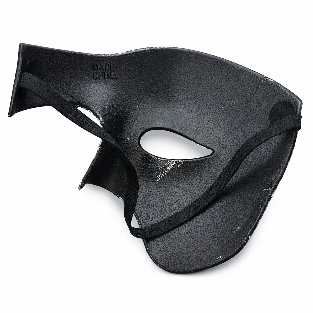 Mey İthalat® Antik Eskitme Gümüş Erkek Yarım Maske - Phantom &amp