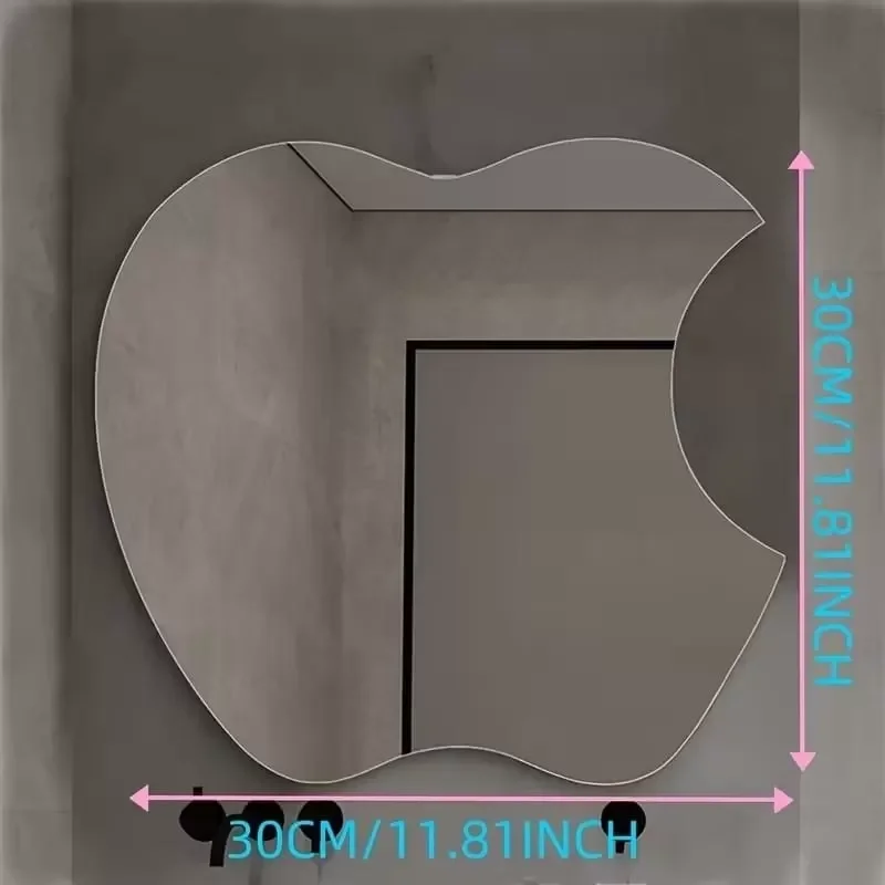Mey İthalat® Apple Tasarım Kırılmayan Pleksi Duvar Aynası - 30x30 Mey İthalat® Apple Tasarım Kırılmayan Pleksi Duvar Aynası - 30x30