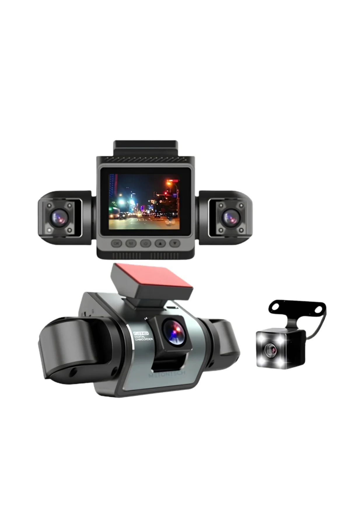 Mey İthalat® Araç İçi Güvenlik Kamerası 4 Lensli Full HD Kayıt Destekli Sistem