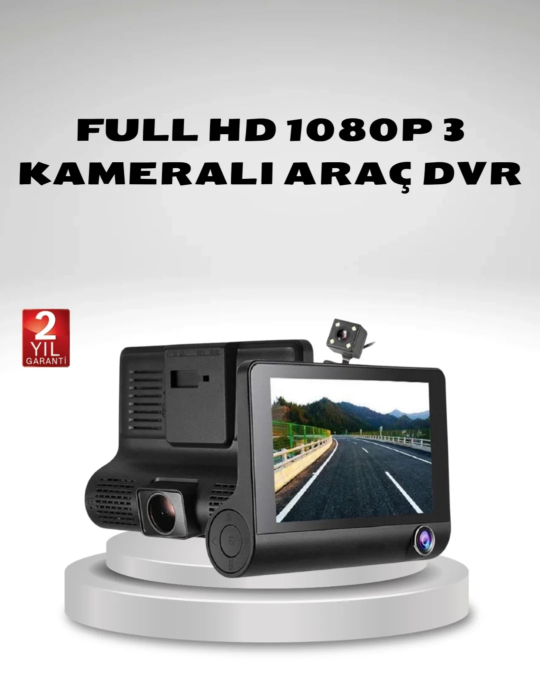 Mey İthalat® Araç Kamerası 3’lü Full HD DVR 1080P Gece Görüşlü ve