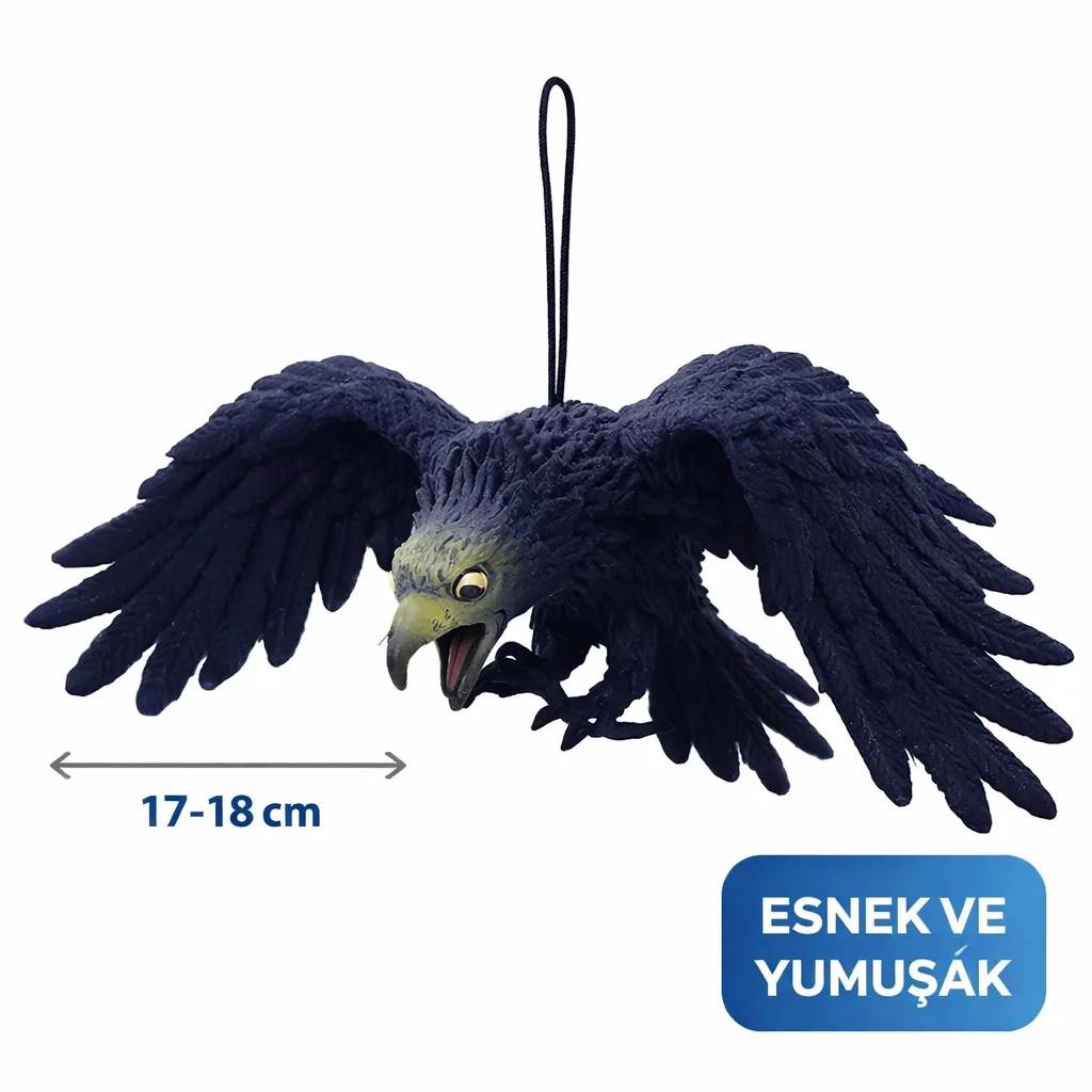 Mey İthalat® Asılabilir Lateks Kartal Dekor Süsü Siyah 17-18 cm