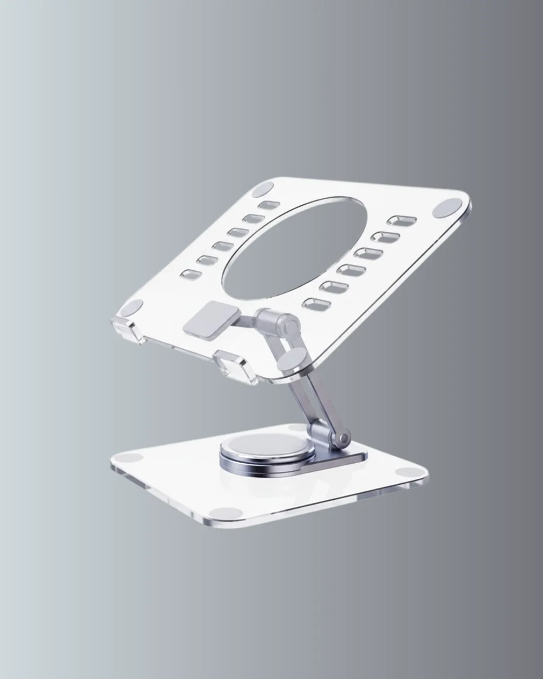 Mey İthalat® Ayarlanabilir Şeffaf Tablet Standı Kaymaz Silikon Ta