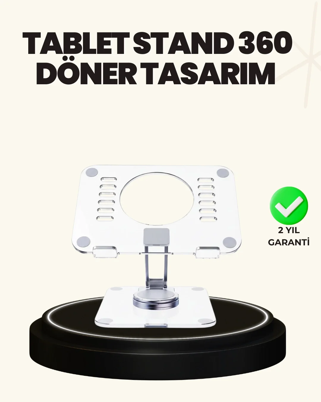Mey İthalat® Ayarlanabilir Şeffaf Tablet Standı Kaymaz Silikon Ta