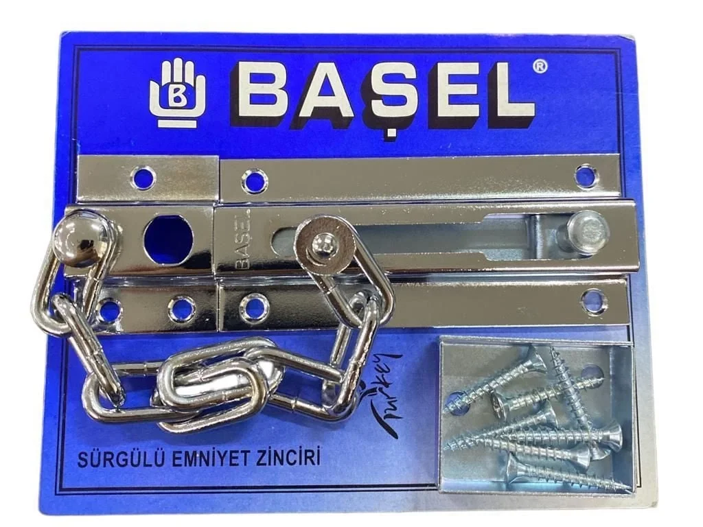 Mey İthalat® Başel Sürgülü Kapı Emniyet Zinciri Krom