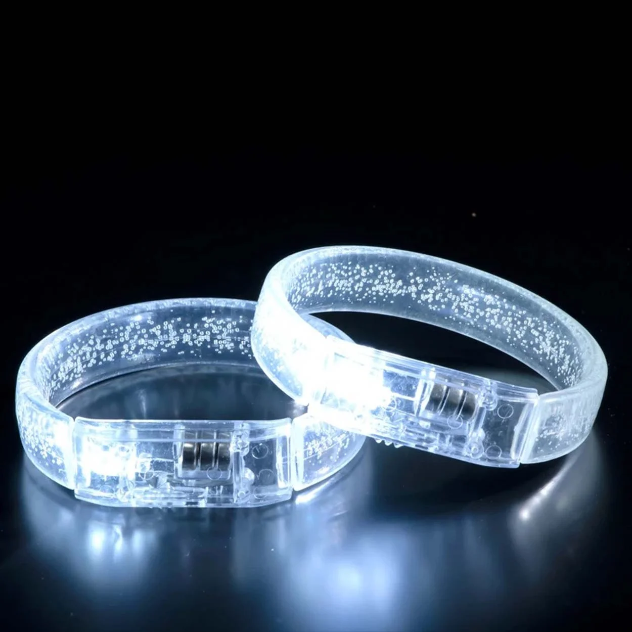 Mey İthalat® Beyaz-Gümüş Led Işıklı Baskı Yapılabilen Pilli Bilek