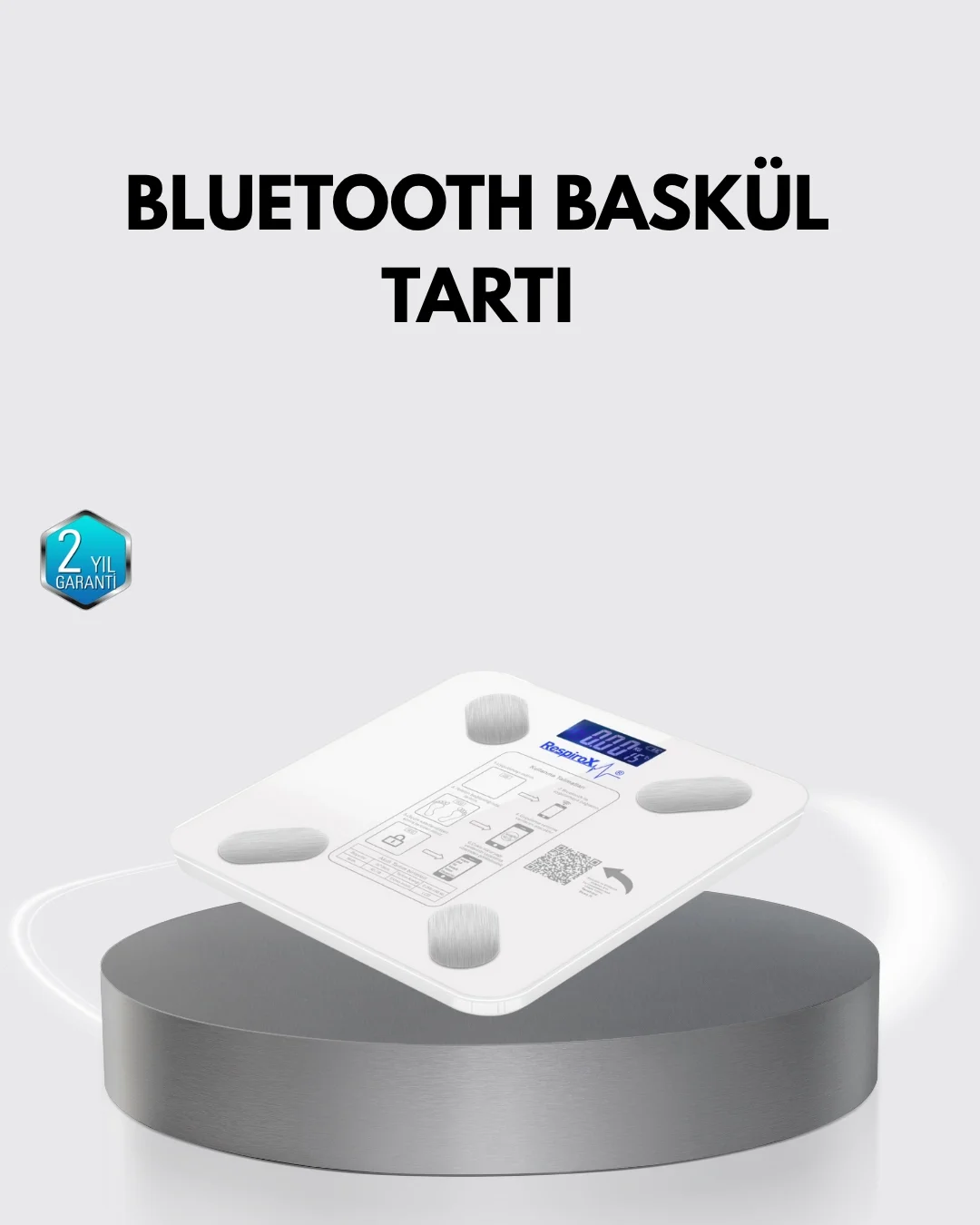 Mey İthalat® Bluetooth Akıllı Tartı – 8 Fonksiyonlu Dijital Baskü