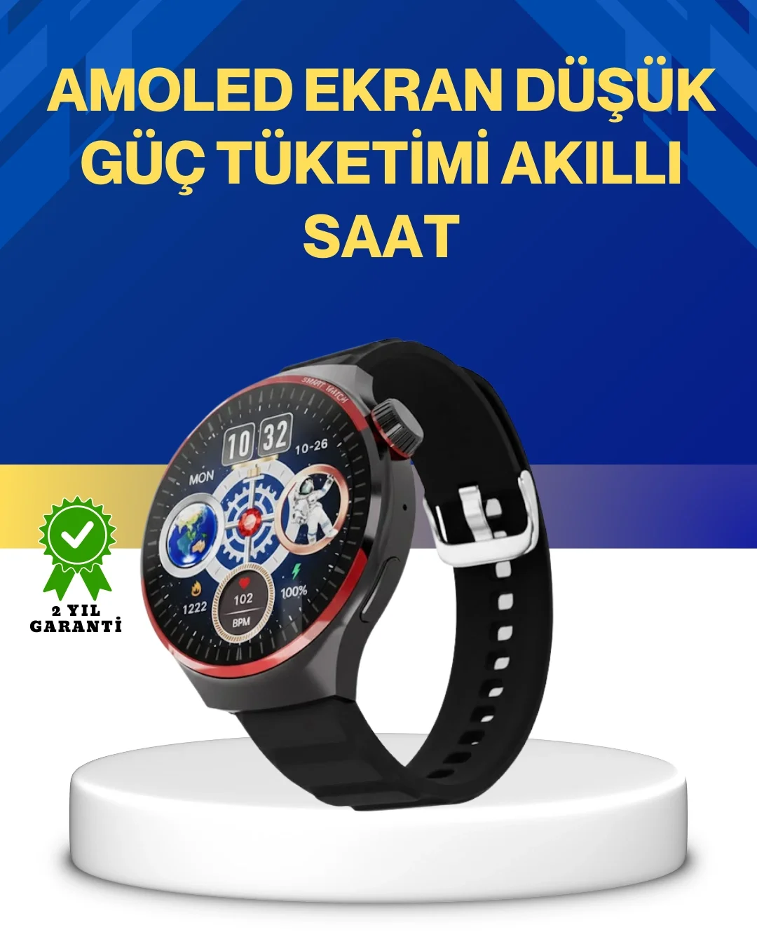 Mey İthalat® Bluetooth Arama Özellikli Akıllı Saat Suya Dayanıklı