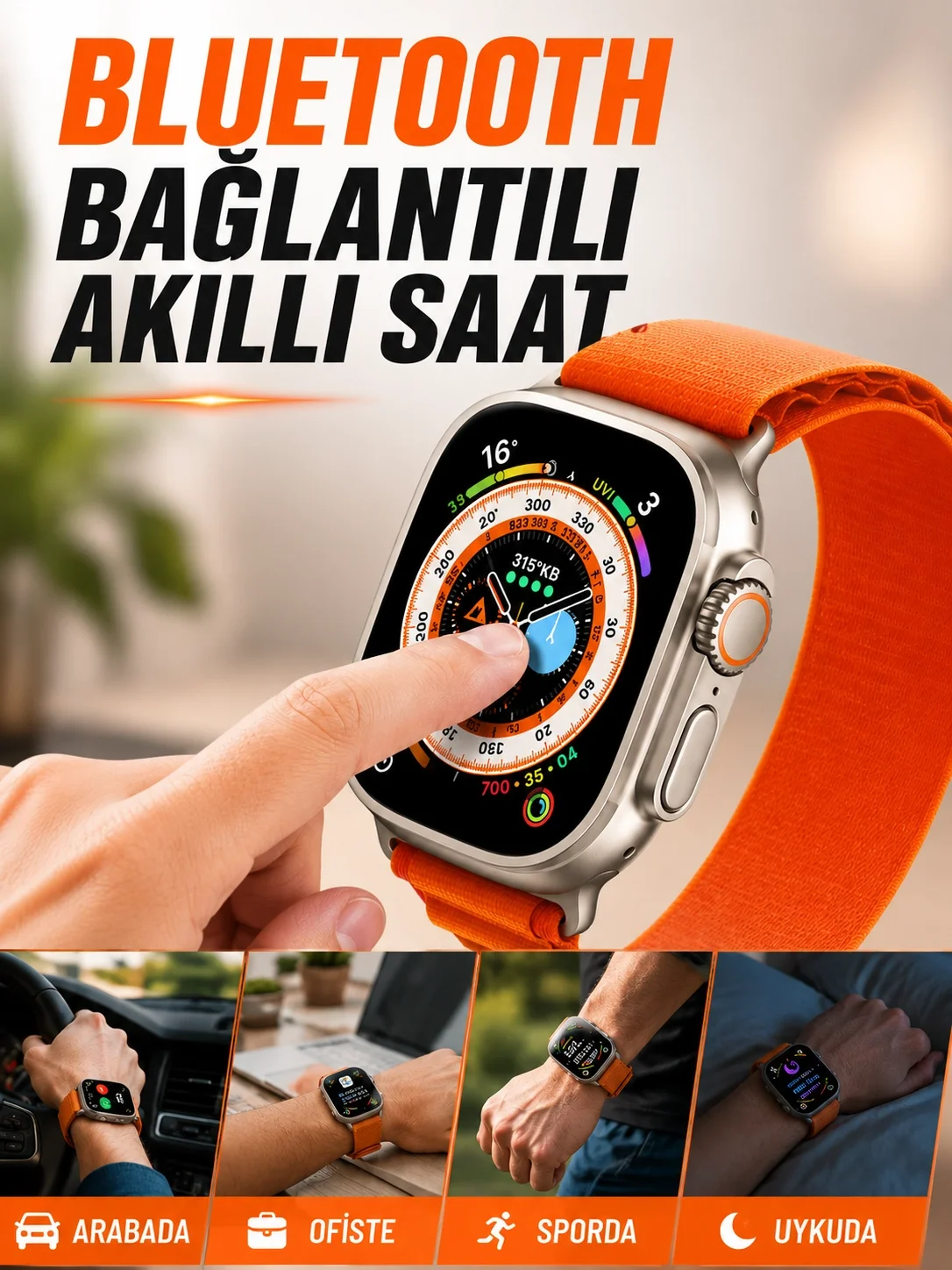Mey İthalat® BLUETOOTH BAĞLANTILI AKILLI SAAT
