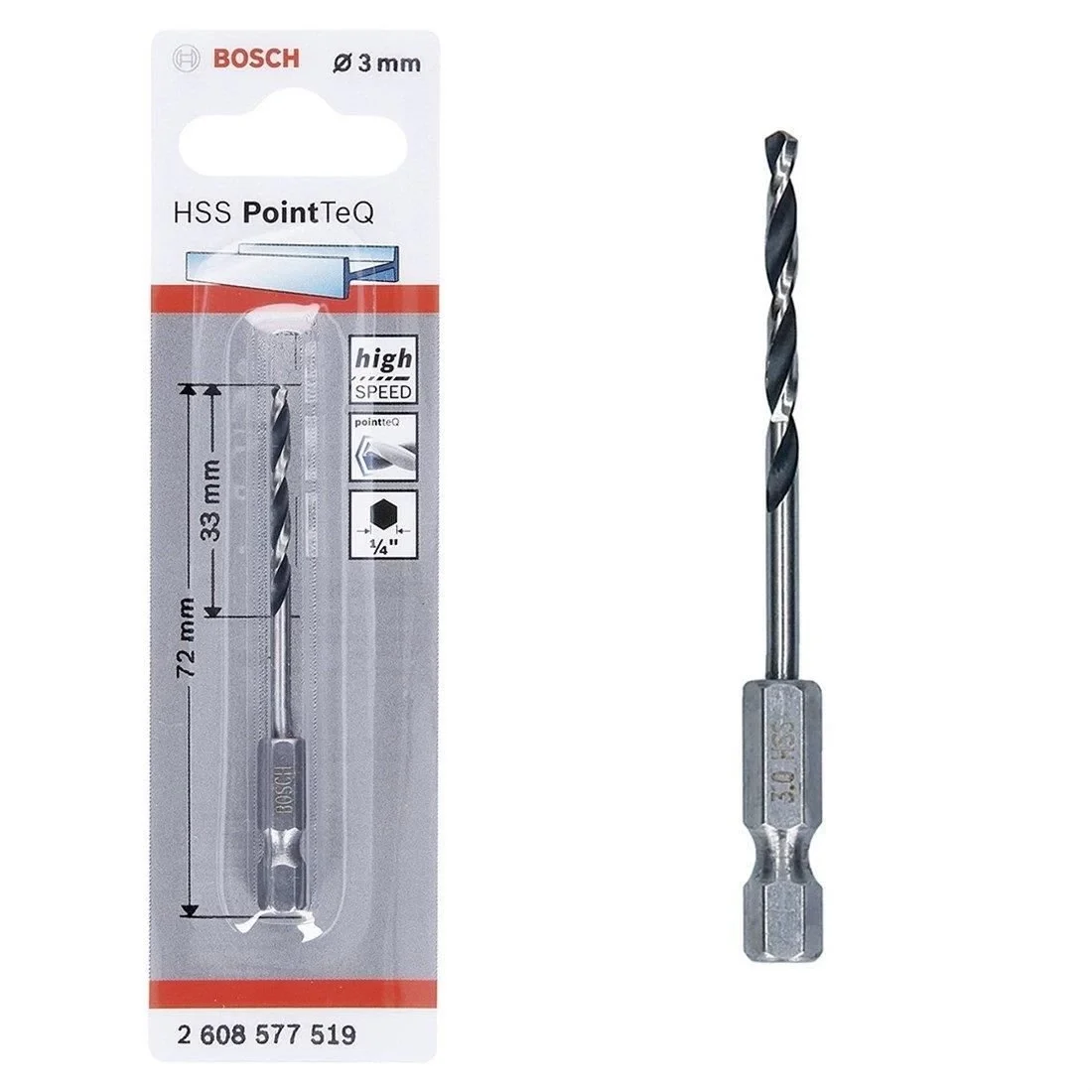 Mey İthalat® Bosch Pointteq Altıgen Şaftlı Hss Matkap Ucu 3 mm Mey İthalat® Bosch Pointteq Altıgen Şaftlı Hss Matkap Ucu 3 mm