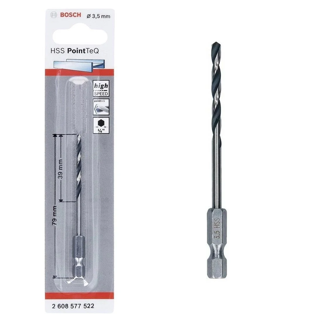 Mey İthalat® Bosch Pointteq Altıgen Şaftlı Hss Matkap Ucu 3,5 mm Mey İthalat® Bosch Pointteq Altıgen Şaftlı Hss Matkap Ucu 3,5 mm