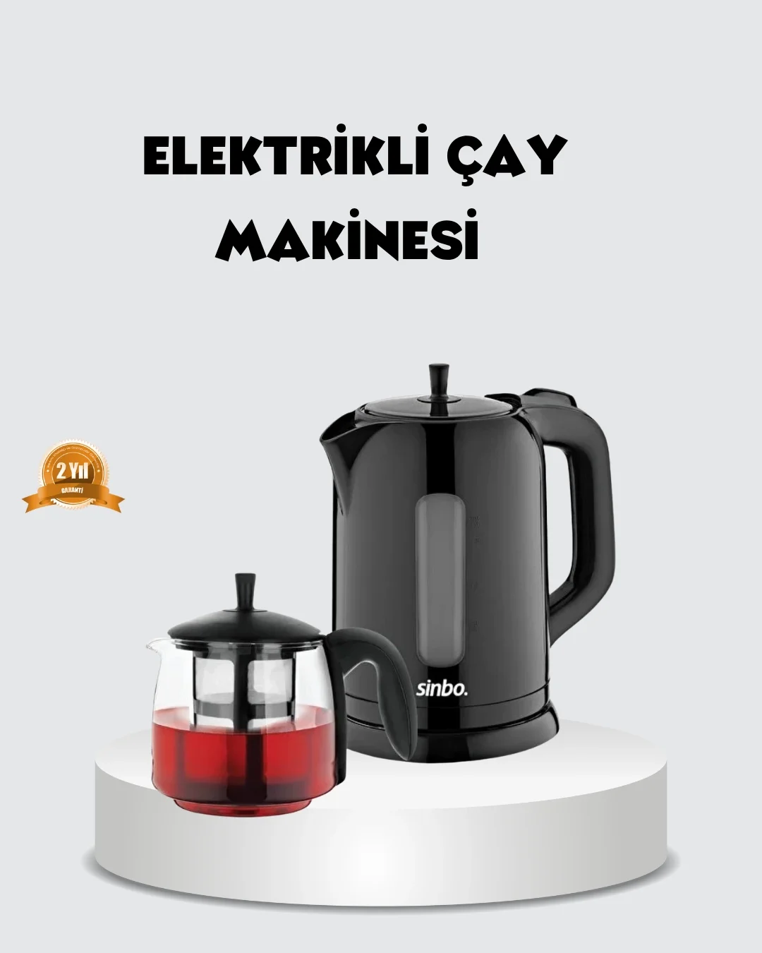 Mey İthalat® Çaycı Cam Demlikli 1800W Güçlü ve Sıcak Tutmalı Elek