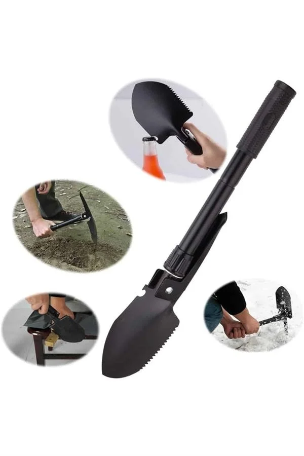 Mey İthalat® Çelik Katlanır Fonksiyonel Kamp Kazma Kürek Ve Kesme