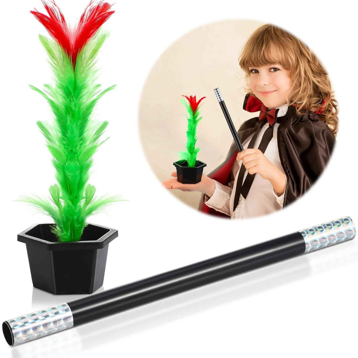 Mey İthalat® Çiçek Çıkaran Sihirli Çubuk Sihirli Çiçek Sihirbazlı