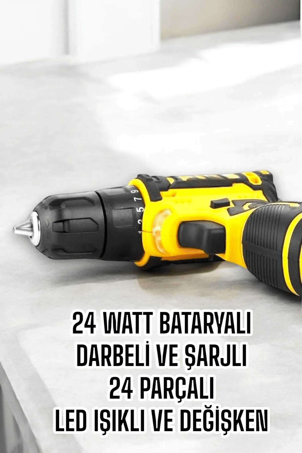 Mey İthalat® Çift Bataryalı Metal Dişli Darbeli Şarjlı Matkap Set