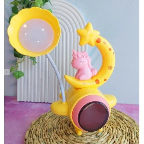 Mey İthalat® Çocuk Odası Ay ve Unicorn Desenli Gece Lambası